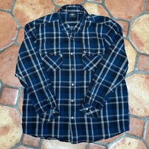 Harley-Davidson Navy and Black Plaid Shirt